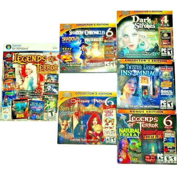 Lot 40+ Viva Mysteries Hidden Object Mystery Adventure PC Games CD-ROM Computer